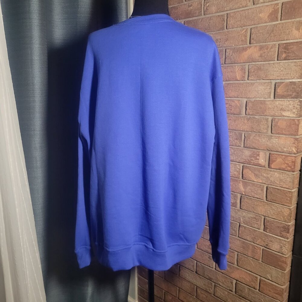 Champion Reverse Weave Crewneck Sweatshirt - Women's Blue w/Yellow Print - 2XL - Picture 4 of 9